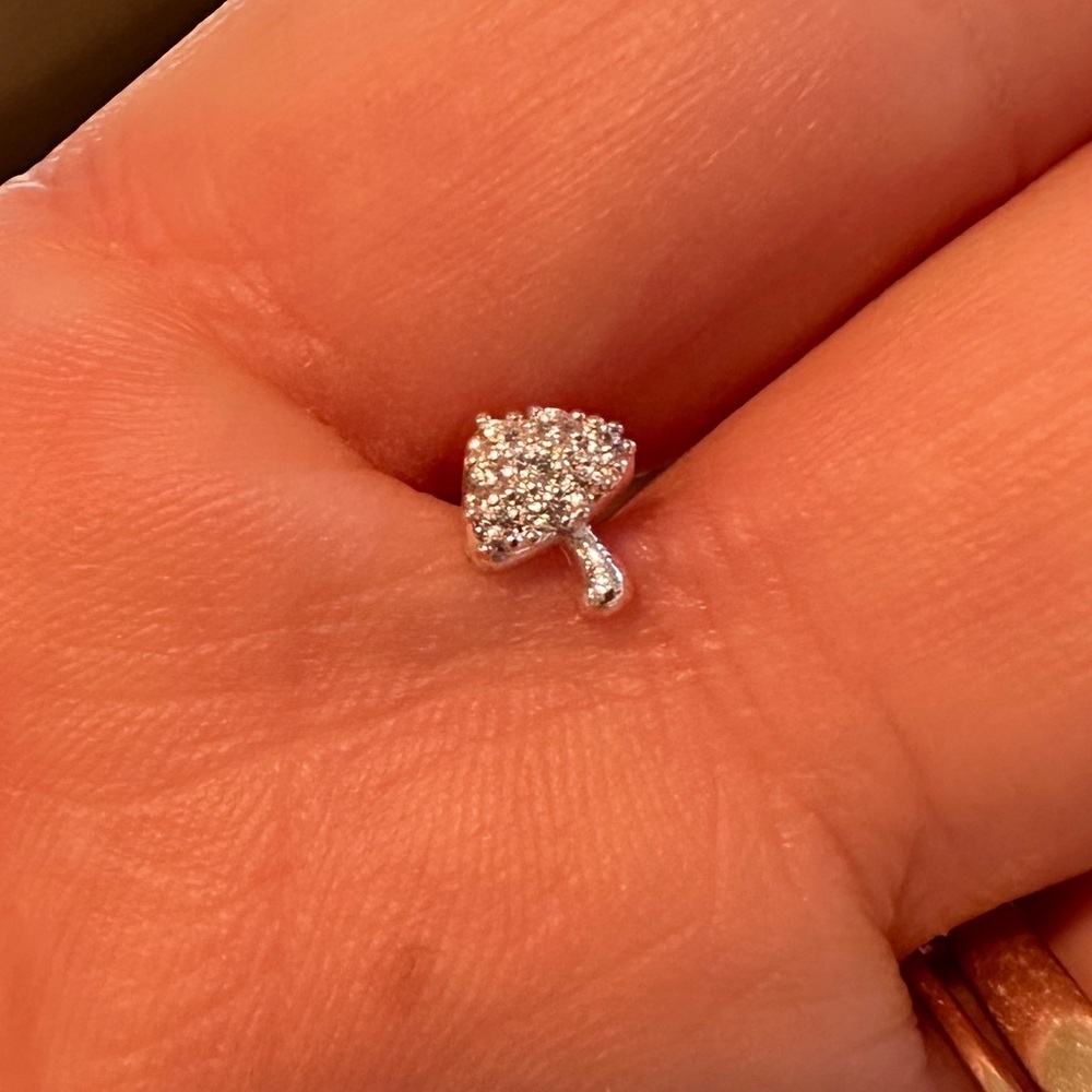 Tiny mushroom stud earring